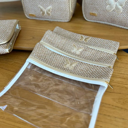 Kit Baby 5 Personalizado - Palha Ouro | Borboleta - Inclui Bolsa Personalizável