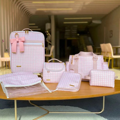 Kit Baby 7 Items Personalizado Linho | Rosa