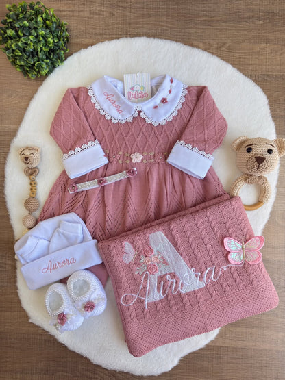 Kit Saída de Maternidade – O Primeiro Encanto do seu Bebê  - Personalize Com o Nome da Sua Princesa