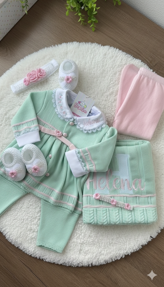 Kit Saída de Maternidade - Conforto e Elegância para o Bebê - Personalize Com o Nome da Sua Princesa