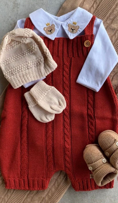 Kit Saída Maternidade Personalizável Completo Ursinho Laranja | Personalize Com o Nome do Seu Príncipe