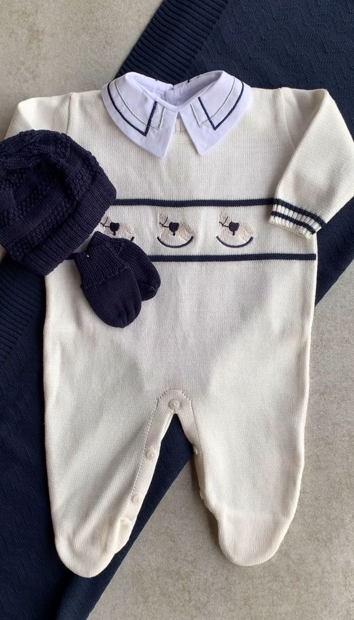 Kit Saída Maternidade Personalizável Completo Cavalinho Azul | Personalize Com o Nome do Seu Príncipe