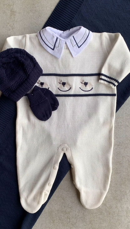 Kit Saída Maternidade Personalizável Completo Cavalinho Azul | Personalize Com o Nome do Seu Príncipe